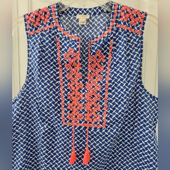 J.Crew Embroidered Tank Size 8 - Picture 2 of 10